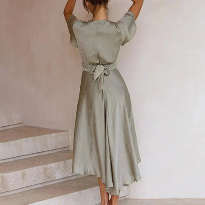 Priscila | Vestido midi para mujer con escote en V profundo