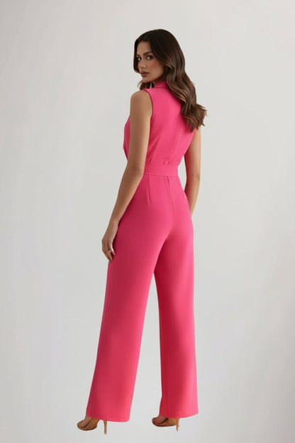 Daniela | Women's jumpsuit with blazer collar and belt