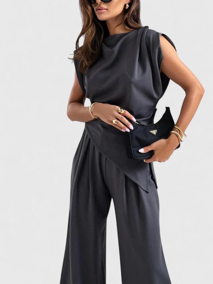Renata | Conjunto elegante con pantalón y top sin mangas