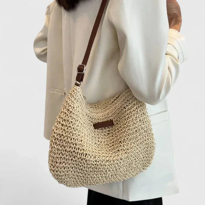 Leyley | Bolso Bandolera de Rafia con Correa Larga
