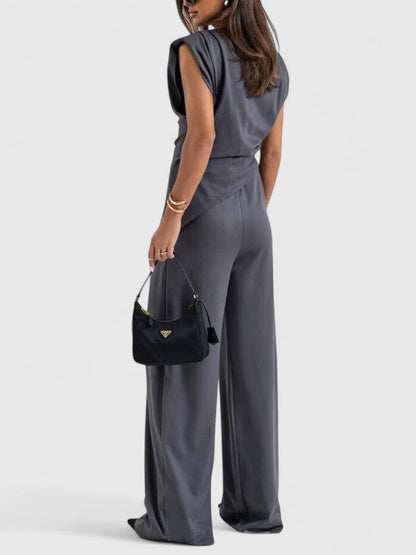 Renata | Conjunto elegante con pantalón y top sin mangas