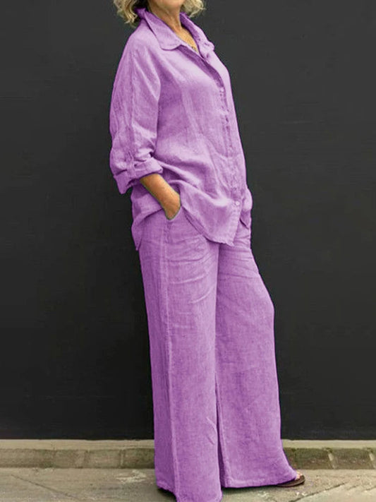 Selira | Ensemble deux pièces pour femme avec chemise et pantalon large