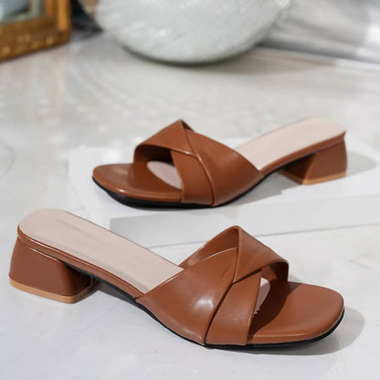 Susana | Women's block heel sandals with crossed straps
