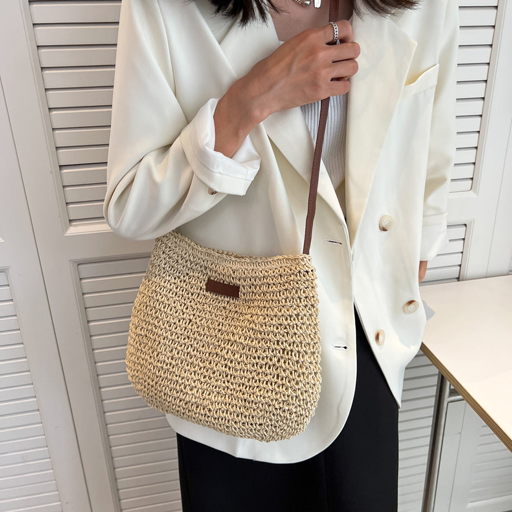 Ash | Woven Crossbody Bag with Shoulder Strap