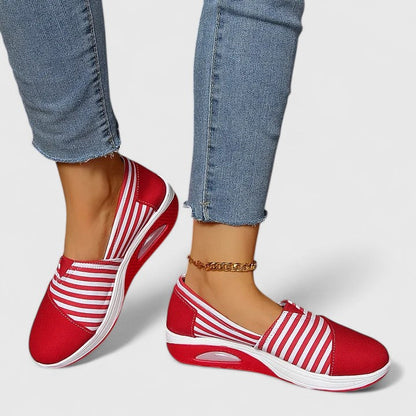 Julena | Orthopedic slip-on sneakers with stripes and design