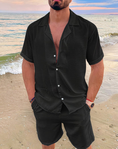 Kilian | Men's Summer Set with Short Sleeve Shirt and Shorts | Lightweight