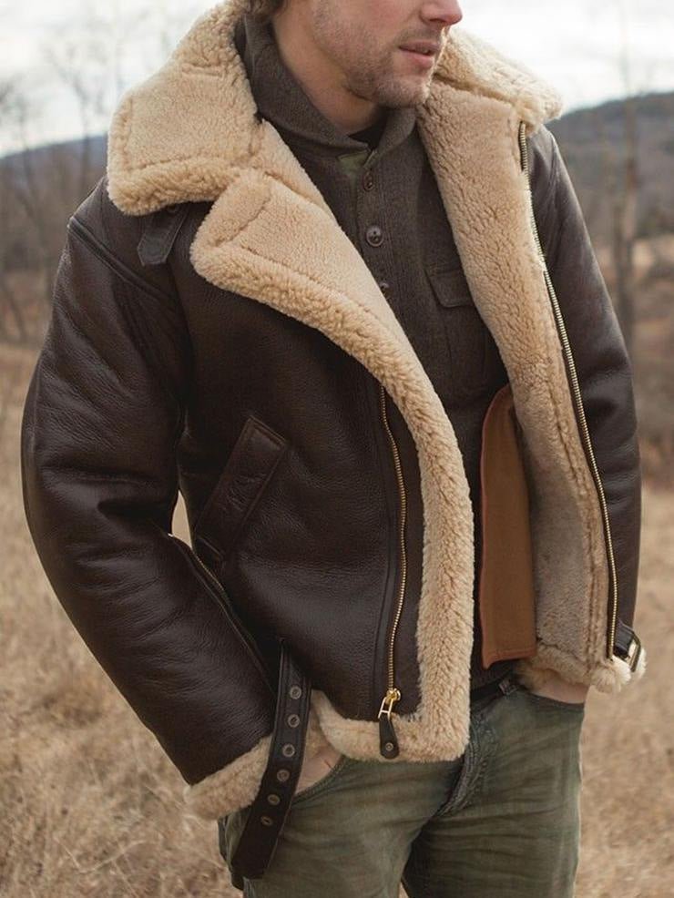 Chaqueta clásica con cremallera para hombre