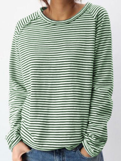Carolina | Camiseta de manga larga con rayas y cuello redondo