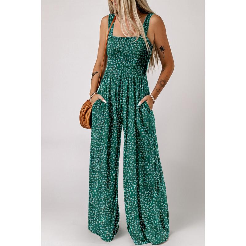Jasmirael | Women's Wide-Leg Spring Floral Jumpsuit