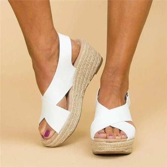 Iliana | Espadrilles à plateforme pour femme avec lanières croisées