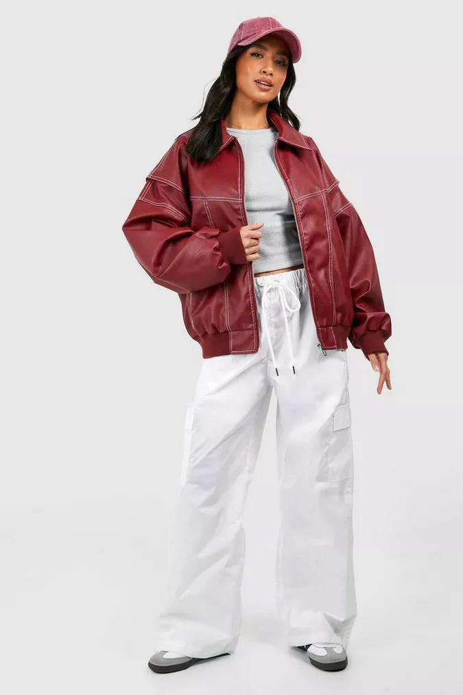 Elodina | Chaqueta bomber oversize para mujer efecto cuero | Atrevida