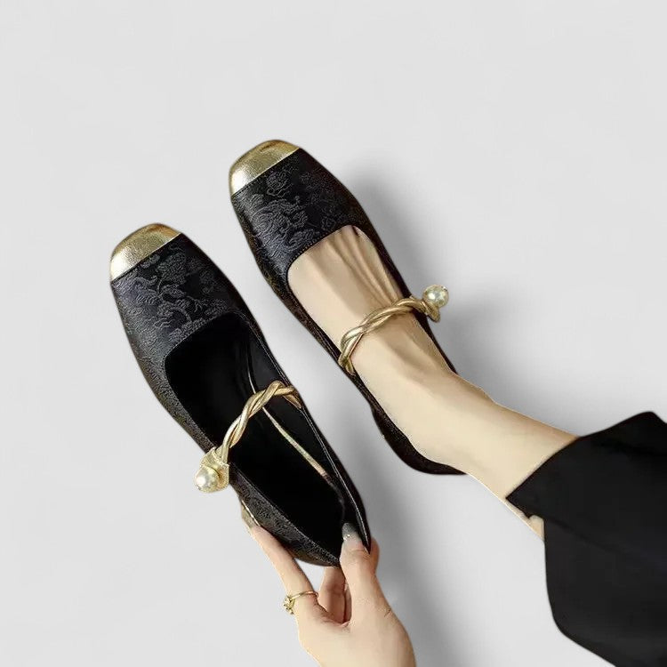 Nina | Zapatos bailarinas de primavera con tira de perlas para mujer