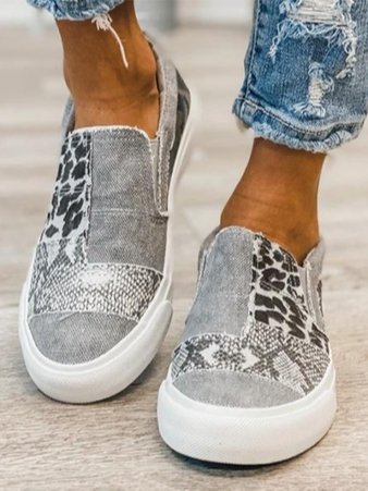 Mariela | Women's slip-on sneakers with patchwork and print design