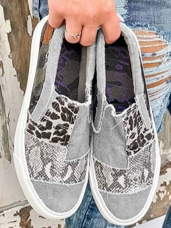 Mariela | Women's slip-on sneakers with patchwork and print design