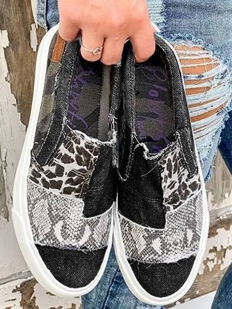Mariela | Women's slip-on sneakers with patchwork and print design