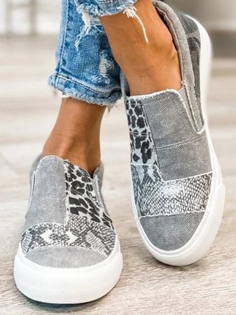 Mariela | Women's slip-on sneakers with patchwork and print design