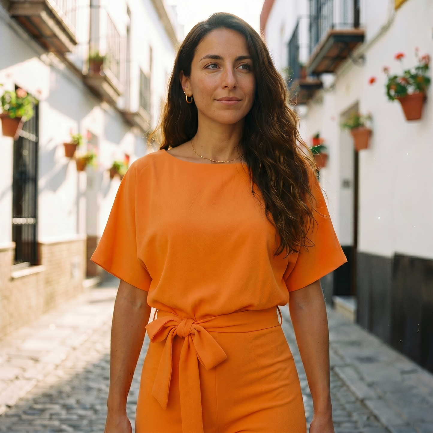 Gisela | Women's Short Sleeve Belted Casual Jumpsuit