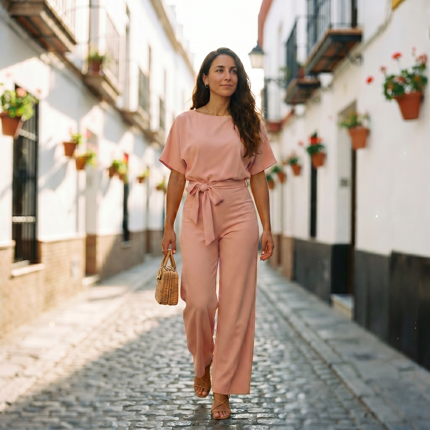 Gisela | Women's Short Sleeve Belted Casual Jumpsuit