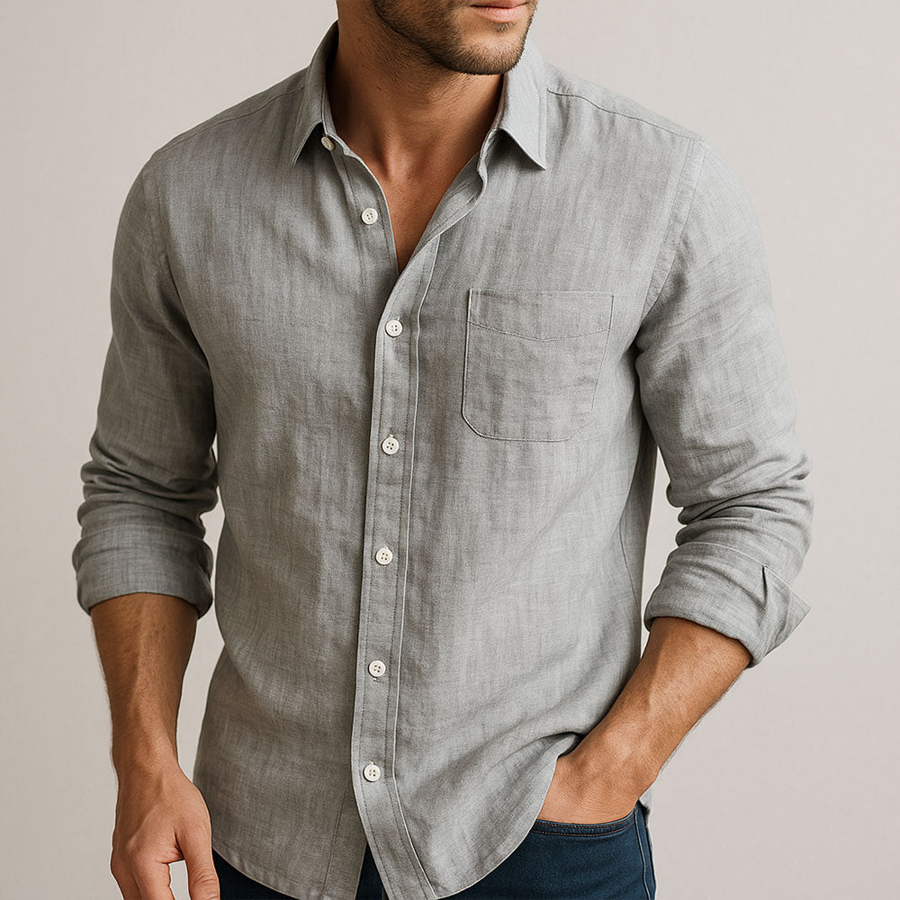 Soriel | Camisa con botones y manga larga de lino