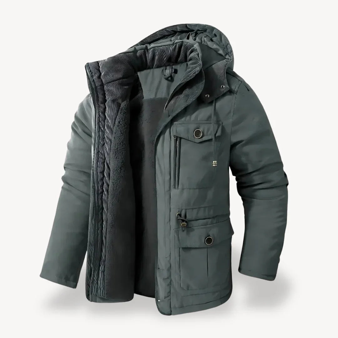 Chaqueta invernal robusto con forro polar para hombre