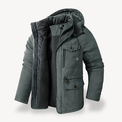 Chaqueta invernal robusto con forro polar para hombre