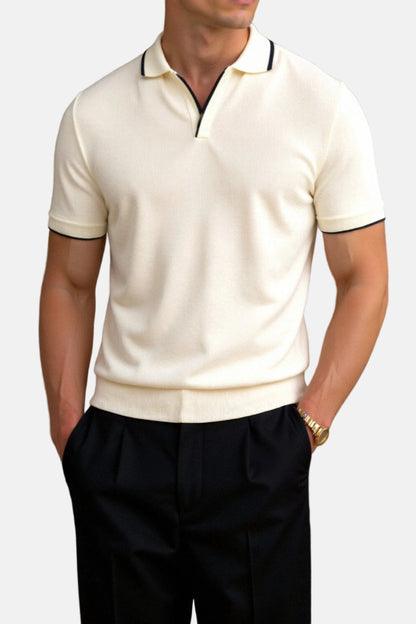 Hugo | Men's knit polo with open collar