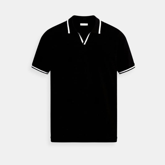 Hugo | Herren-Poloshirt aus Strick mit offenem Kragen  