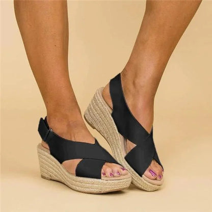 Xiadani | Sandalias de cuña para mujer con tiras cruzadas | Verano