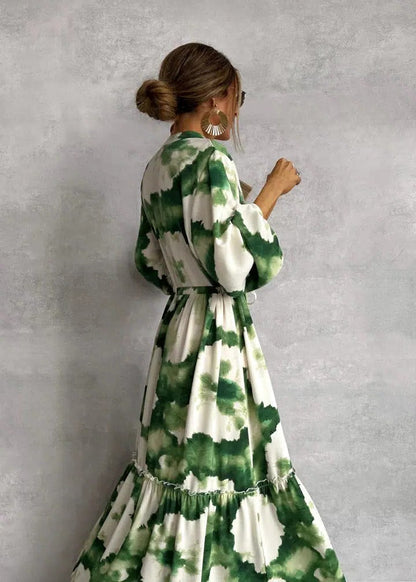 Teodora | Women's maxi dress with gradient print and belt