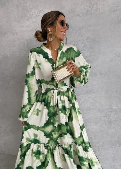 Teodora | Women's maxi dress with gradient print and belt