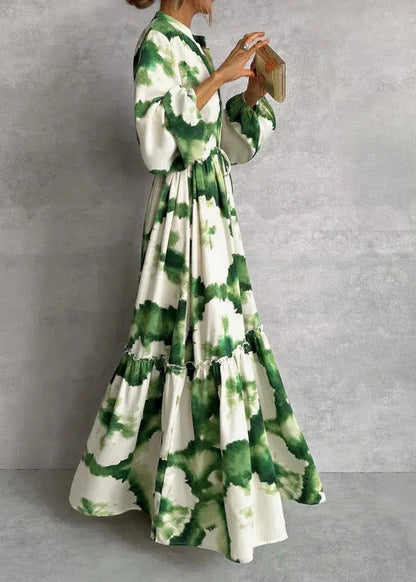 Teodora | Women's maxi dress with gradient print and belt