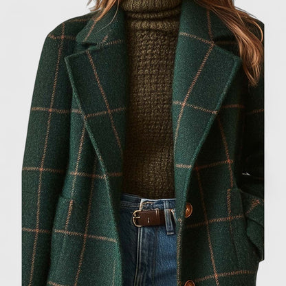 Iliana | Women's Classic Plaid Long Winter Coat