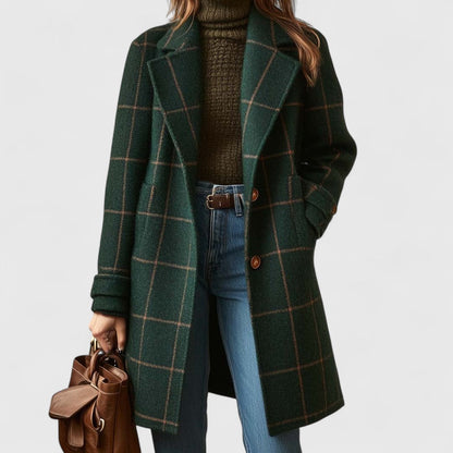 Iliana | Women's Classic Plaid Long Winter Coat