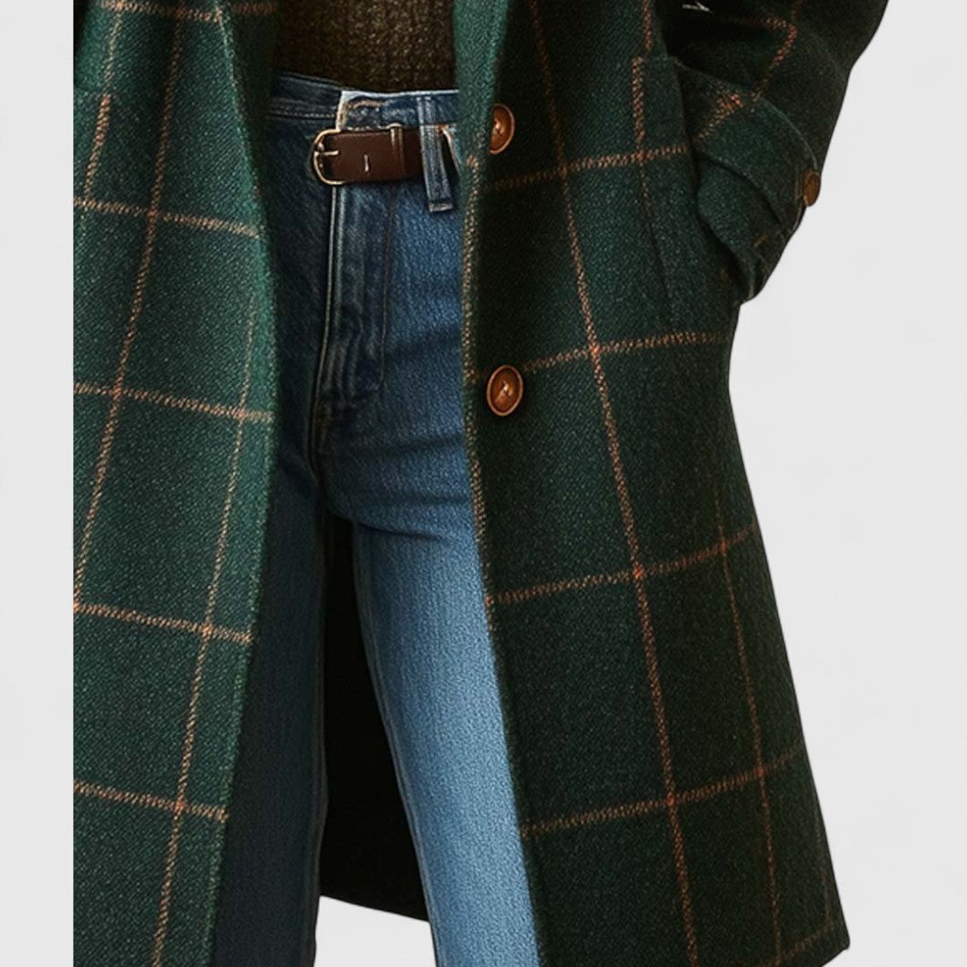 Iliana | Women's Classic Plaid Long Winter Coat