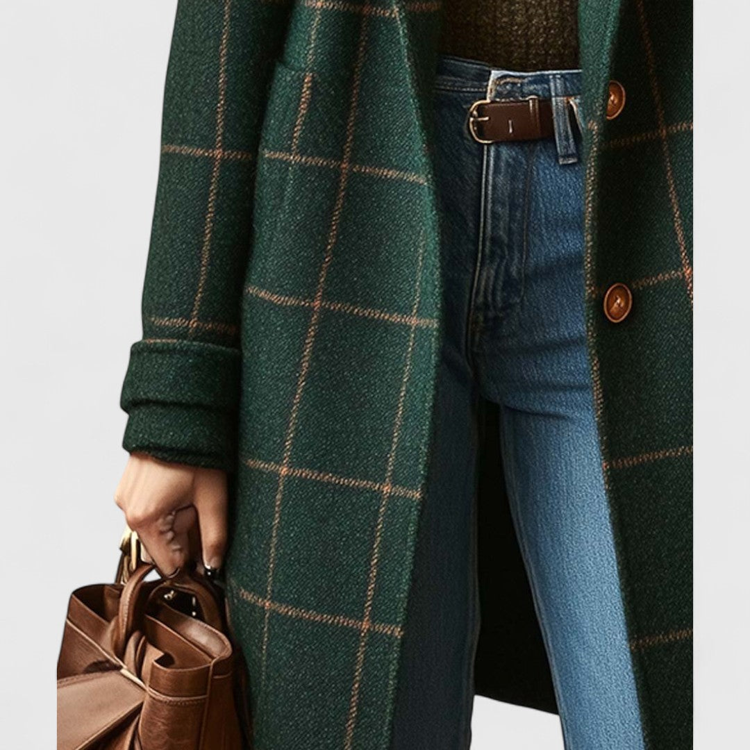 Iliana | Women's Classic Plaid Long Winter Coat