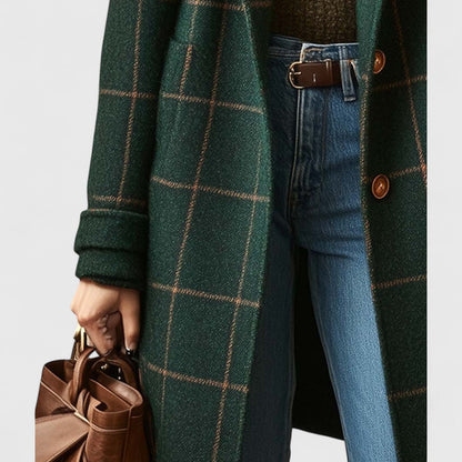Iliana | Women's Classic Plaid Long Winter Coat