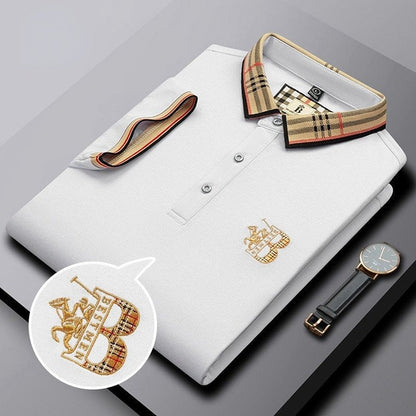 Jenaro | Polo informal para hombre con cuello en contraste a cuadros | Elegante