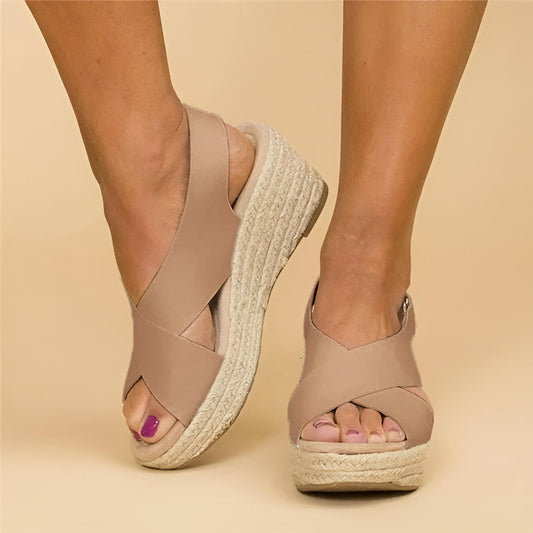 Iliana | Espadrilles à plateforme pour femme avec lanières croisées