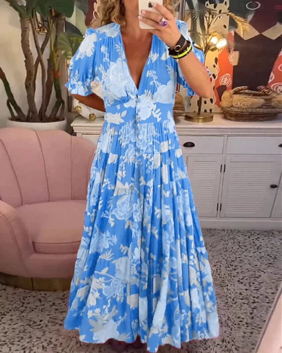 Daniela | Robe maxi à imprimé floral et décolleté en V