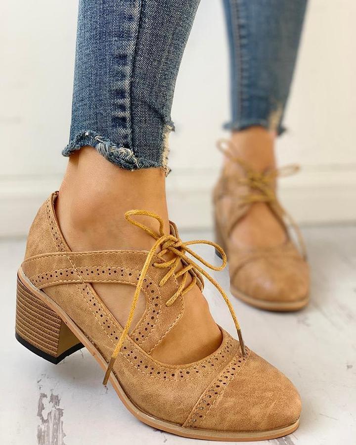 Beltrán | Zapatos de tacón con cordones estilo T para mujer