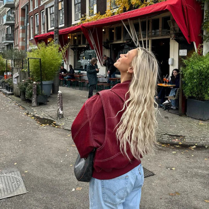 Elodina | Chaqueta bomber oversize para mujer efecto cuero | Atrevida