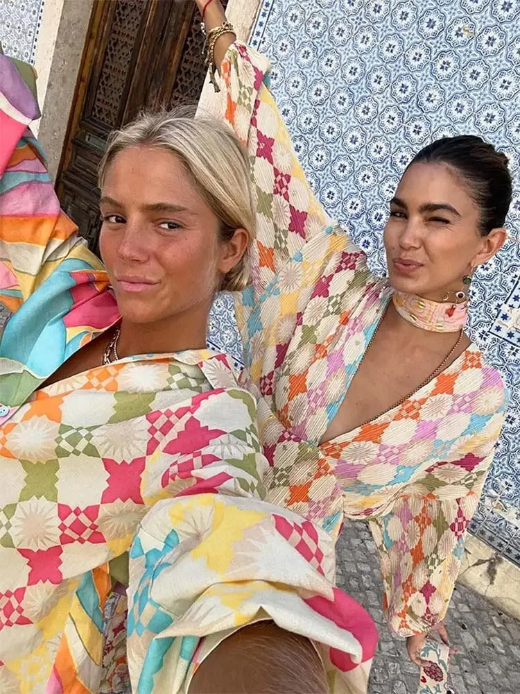 Lina | Conjunto casual de verano para mujer de dos piezas colorido