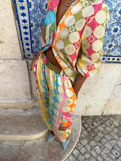 Lina | Conjunto casual de verano para mujer de dos piezas colorido