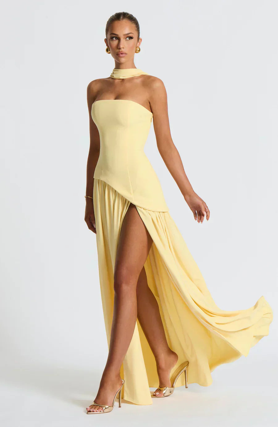 Talina | Women's Asymmetric Strapless Maxi Dress