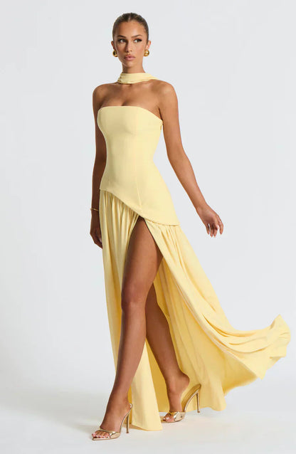 Talina | Women's Asymmetric Strapless Maxi Dress