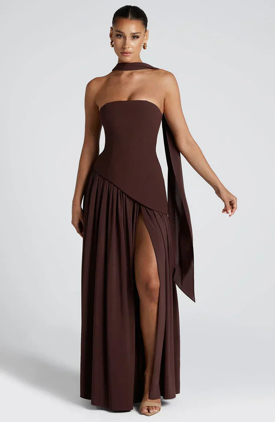 Talina | Women's Asymmetric Strapless Maxi Dress