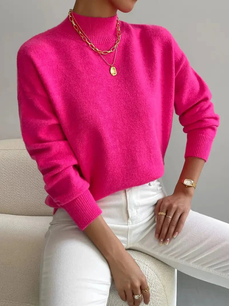 Dalia | Jersey de invierno para mujer de cuello alto con canalé