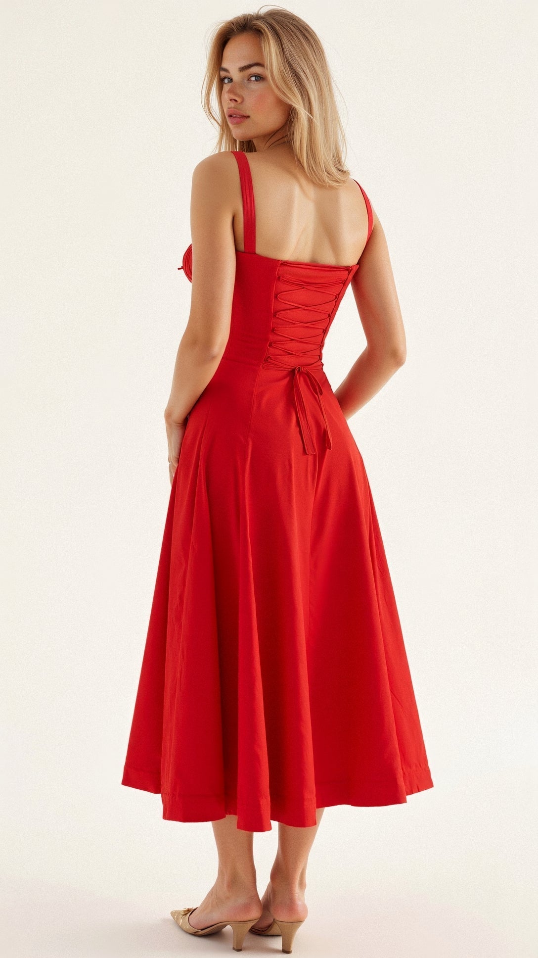 Lureza | Vestido midi con diseño corsé y falda fluida