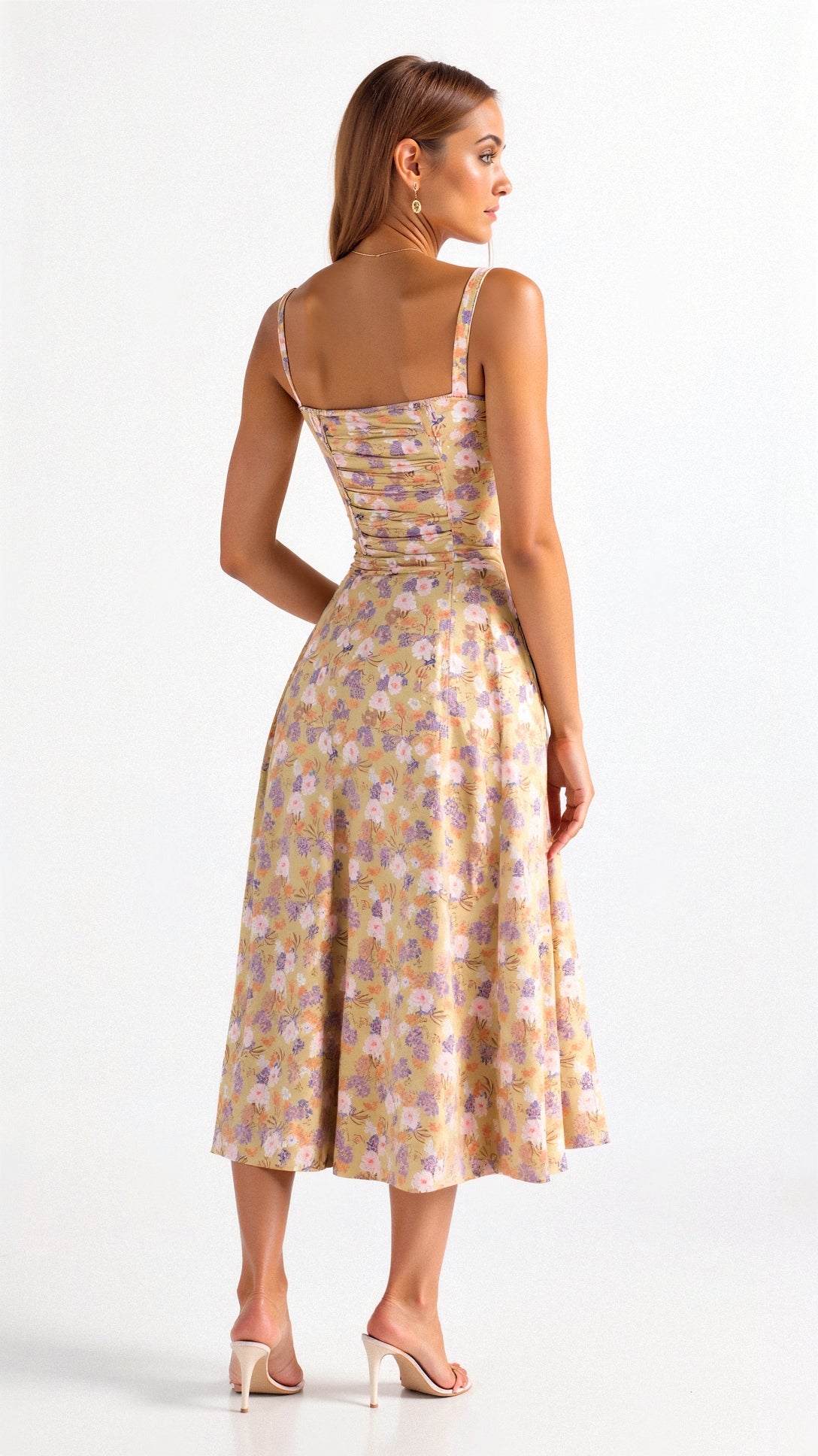 Lureza | Vestido midi con diseño corsé y falda fluida