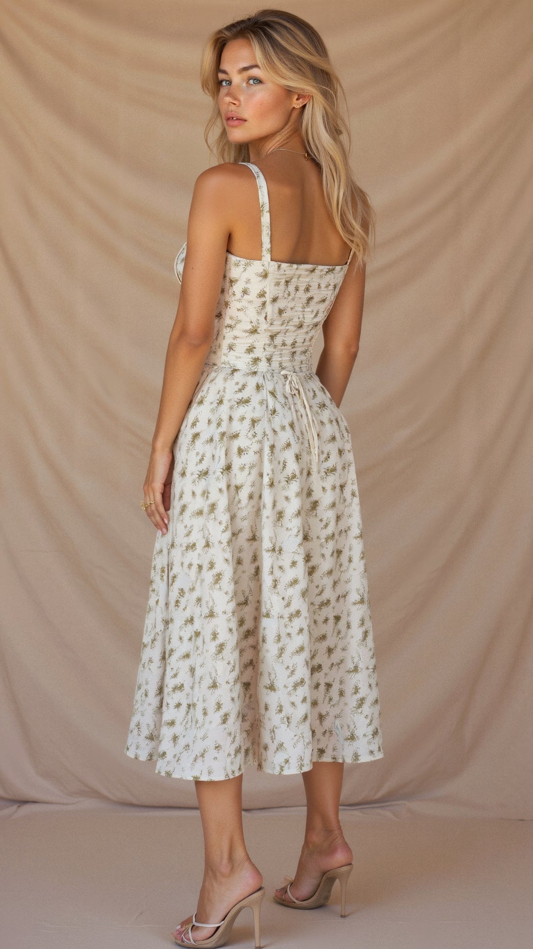 Lureza | Vestido midi con diseño corsé y falda fluida